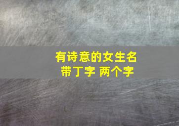 有诗意的女生名 带丁字 两个字